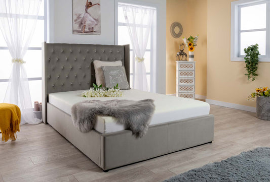 Chesterfield Velvet Ottoman Storage Bed