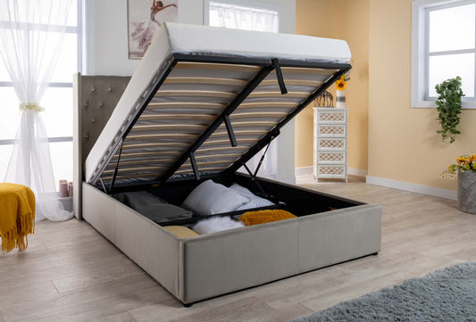 Chesterfield Velvet Ottoman Storage Bed
