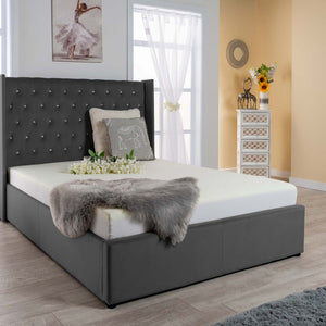 Chesterfield Velvet Ottoman Storage Bed