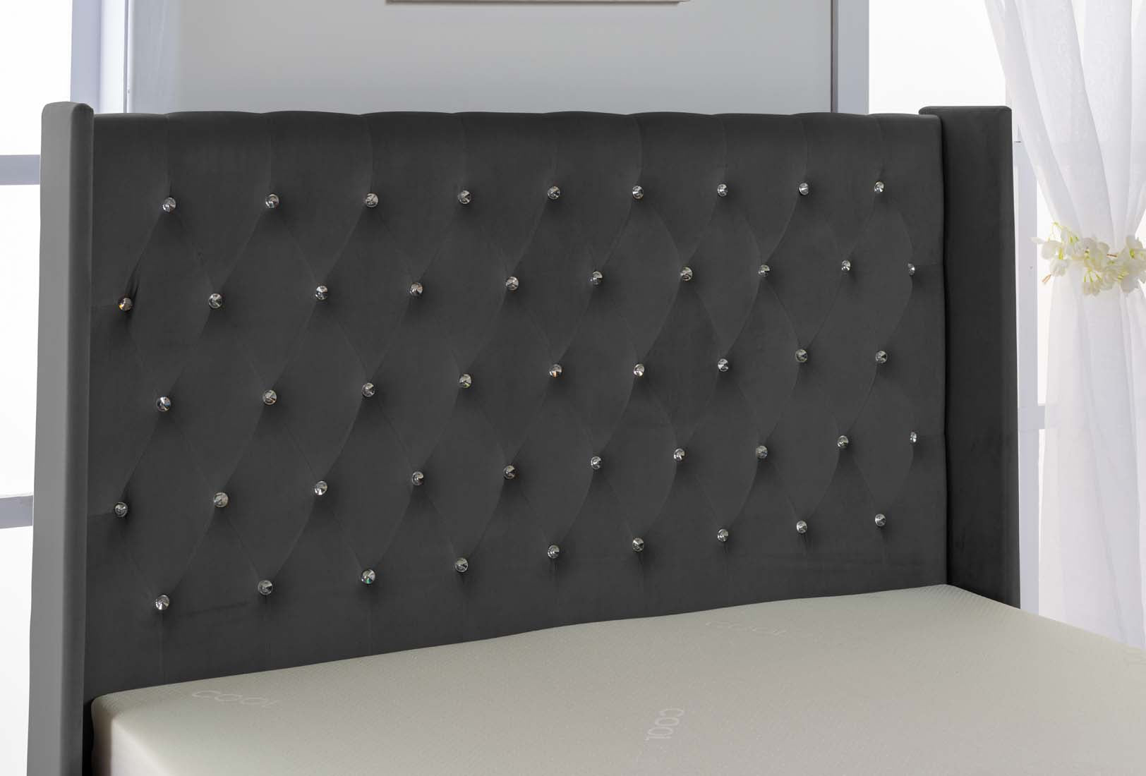 Chesterfield Velvet Ottoman Storage Bed