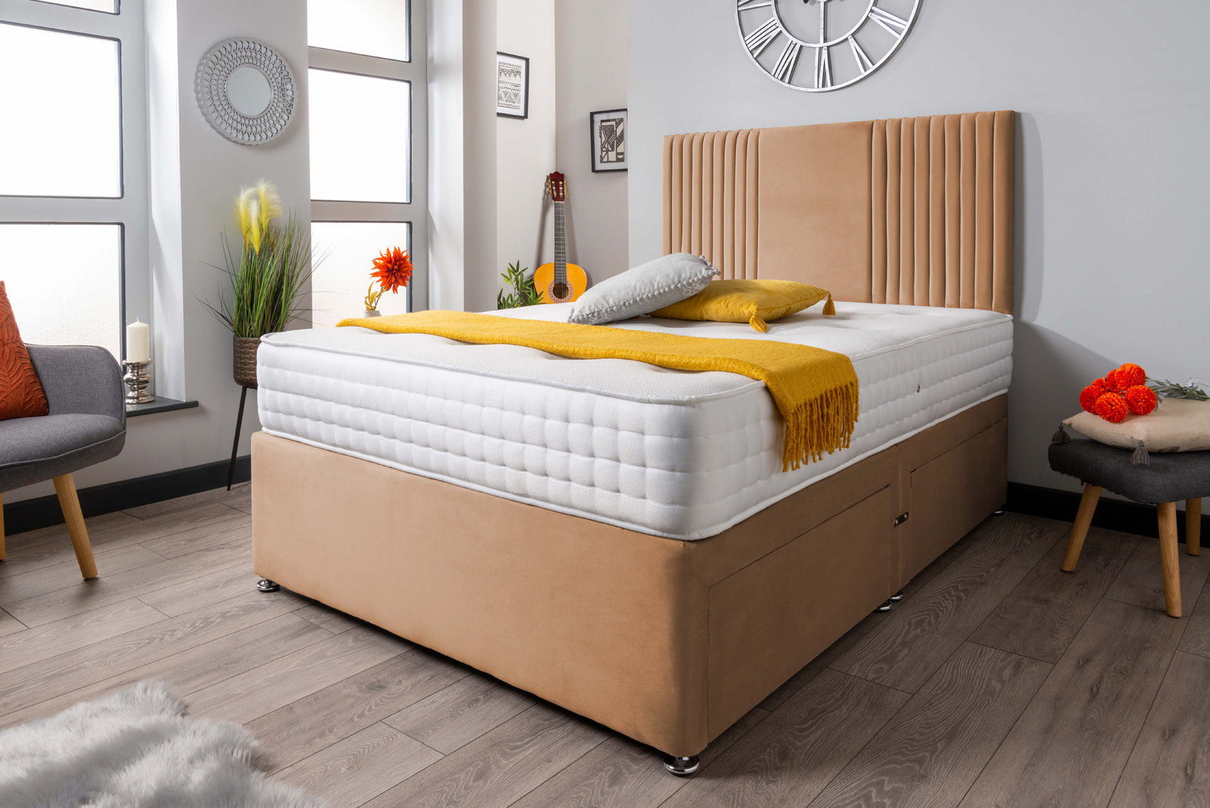 The Neda Panel Divan Bed Set Plush