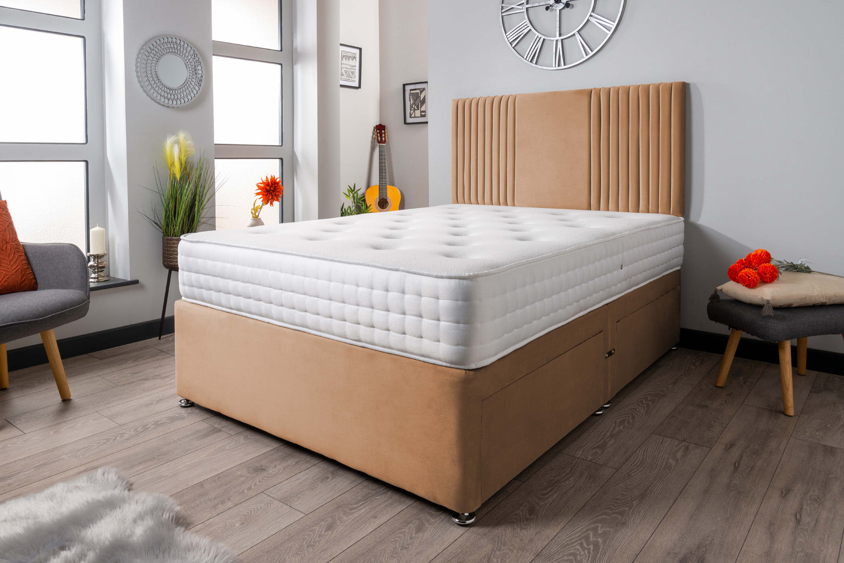 The Neda Panel Divan Bed Set Plush