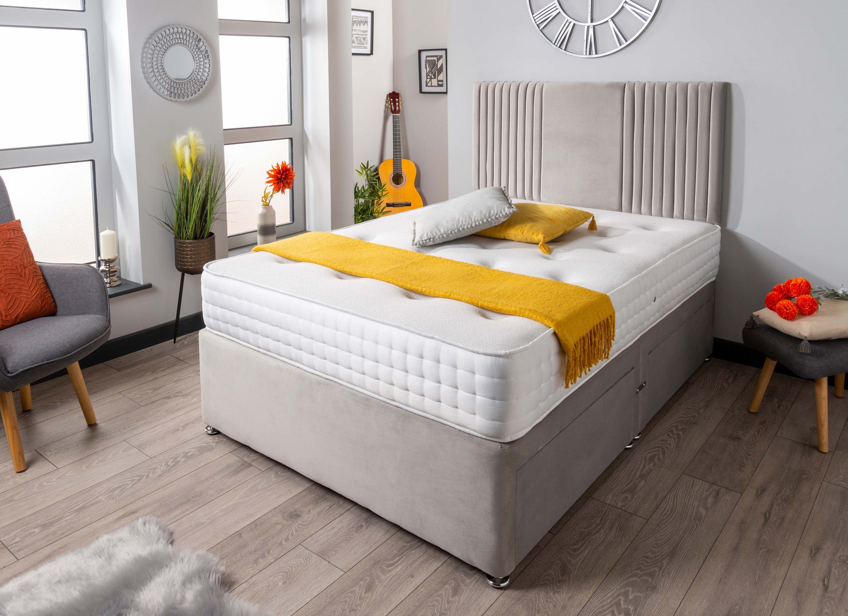 The Neda Panel Divan Bed Set Plush