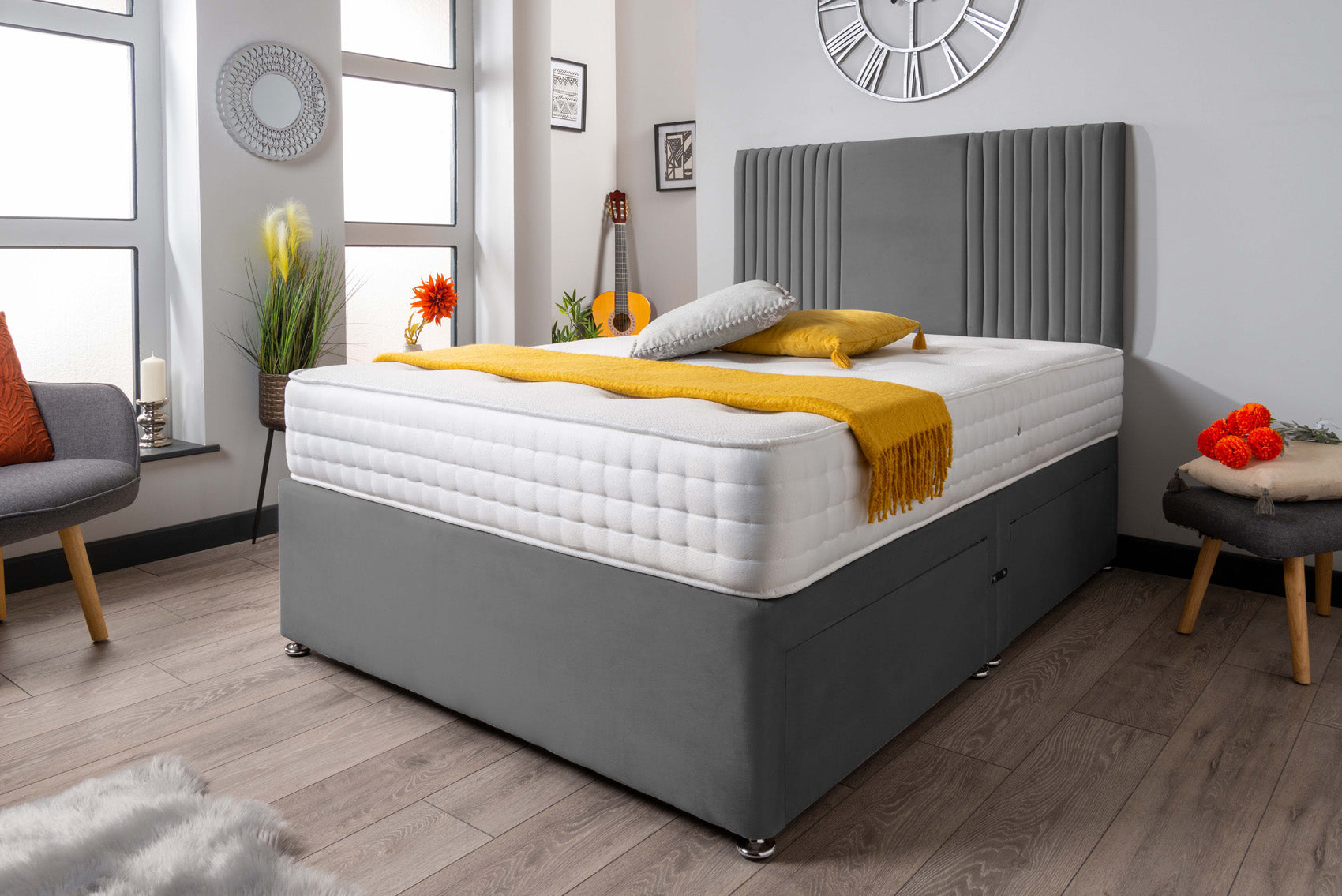 The Neda Panel Divan Bed Set Plush
