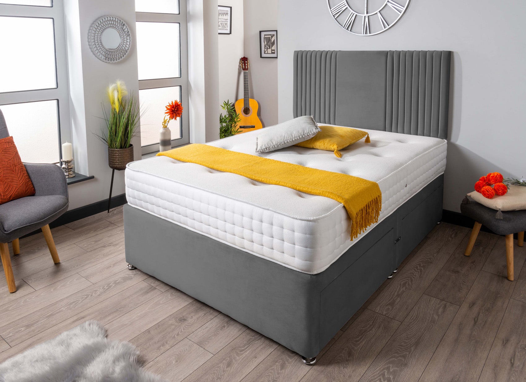 The Neda Panel Divan Bed Set Plush