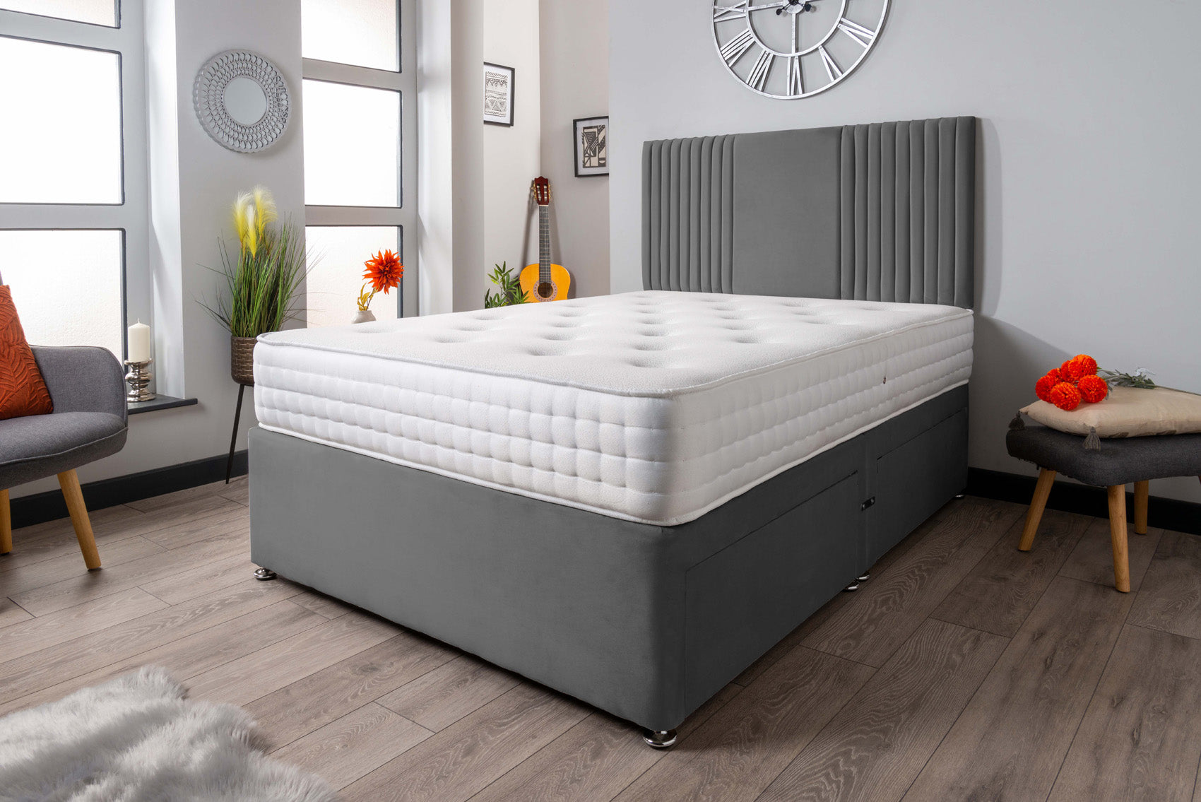The Neda Panel Divan Bed Set Plush