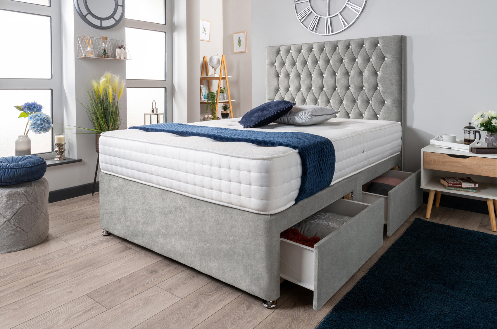 The Rhone Diamante Divan Bed Set Naples