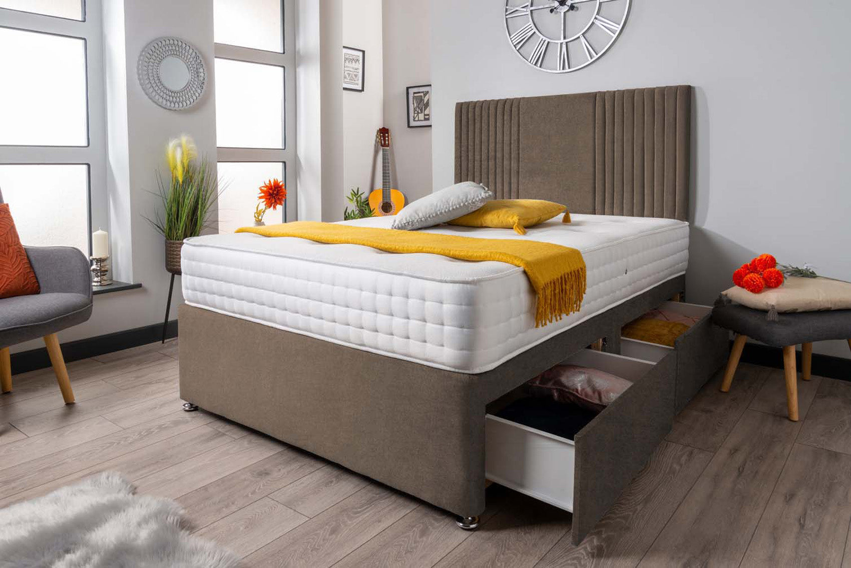 The Neda Panel Divan Bed Set Naples