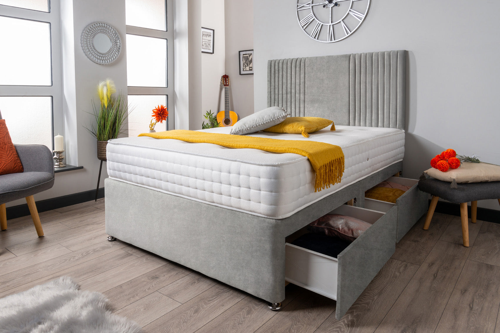 The Neda Panel Divan Bed Set Naples