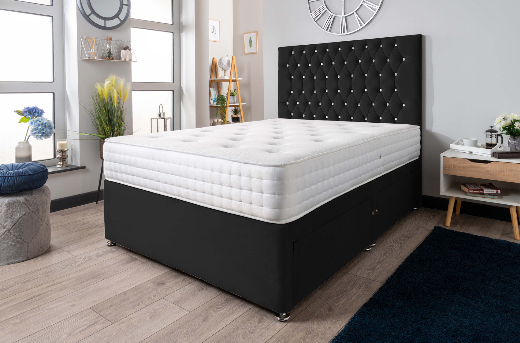 The Rhone Diamante Divan Bed Set Plush