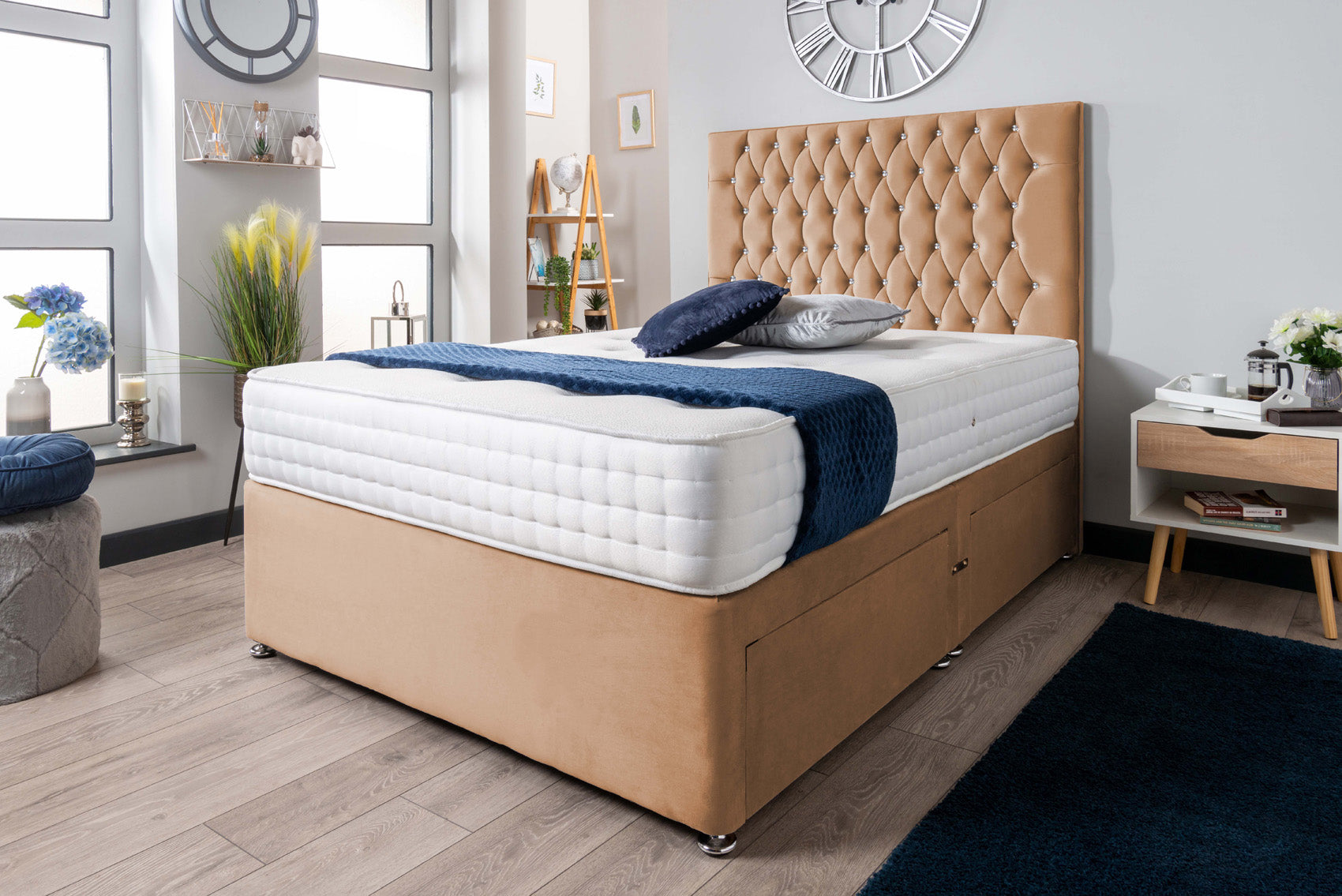 The Rhone Diamante Divan Bed Set Plush