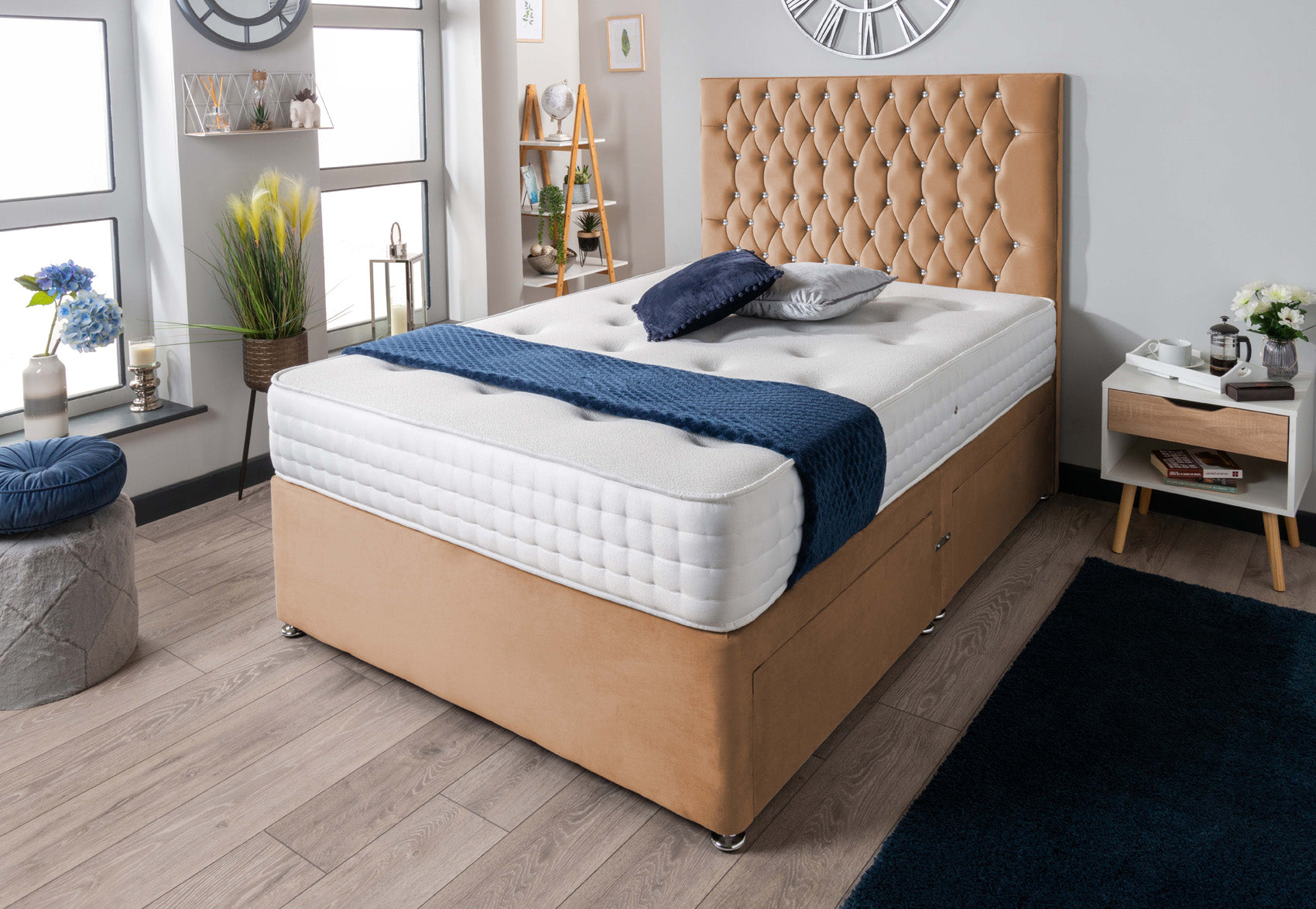The Rhone Diamante Divan Bed Set Plush
