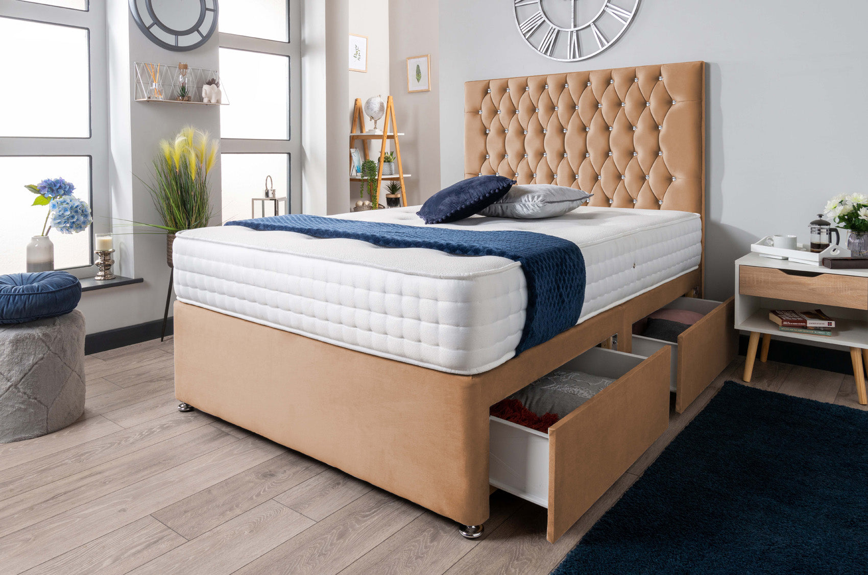 The Rhone Diamante Divan Bed Set Plush