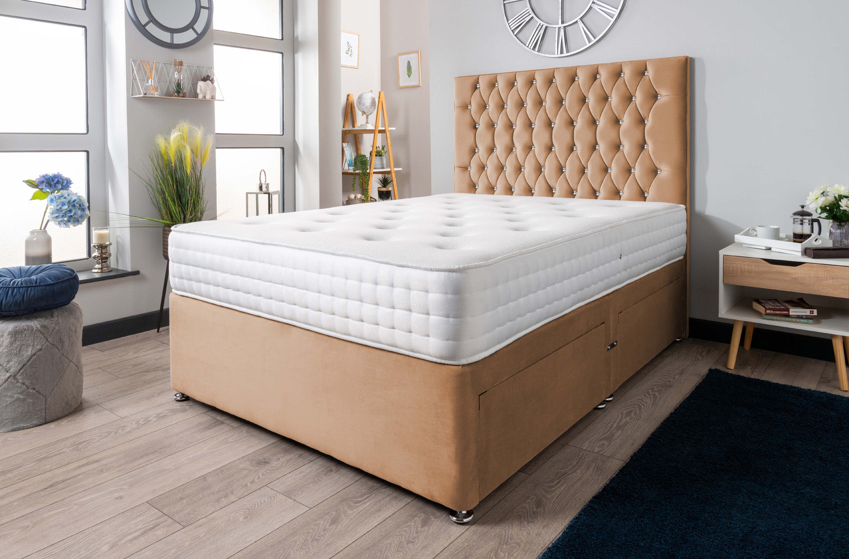 The Rhone Diamante Divan Bed Set Plush