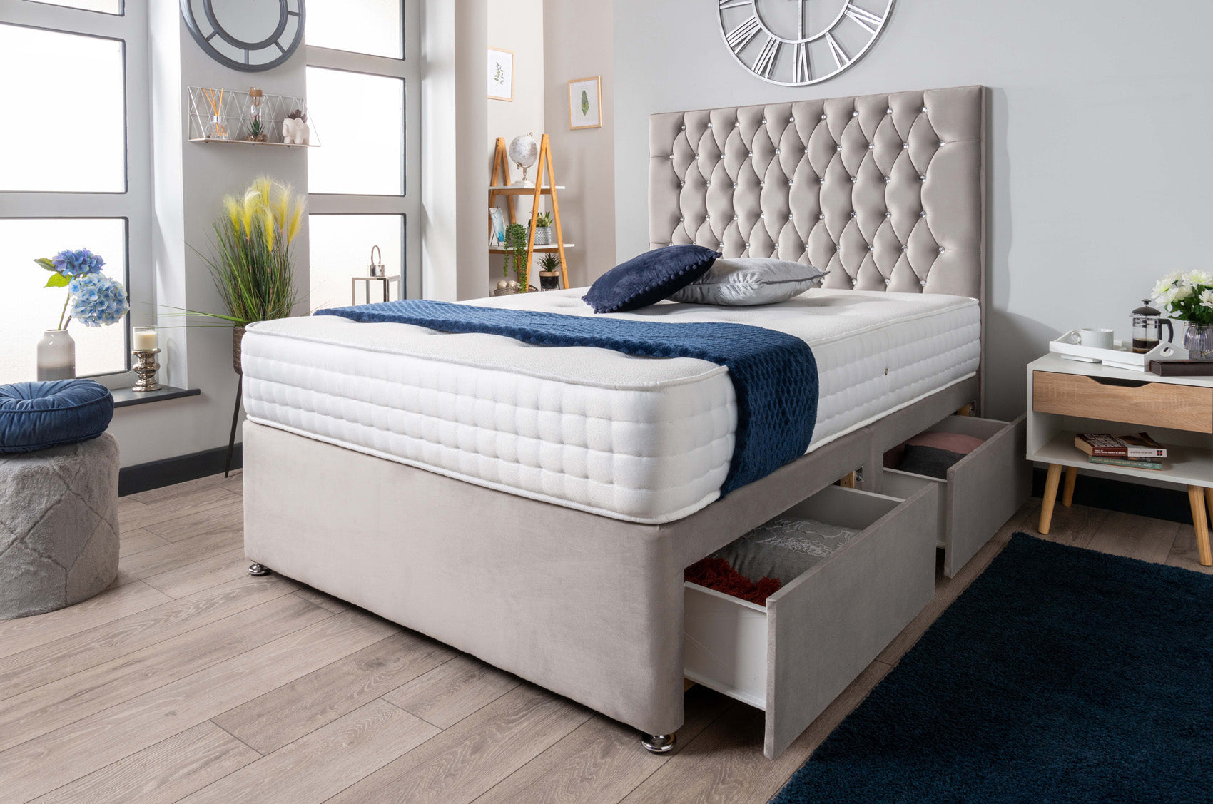 The Rhone Diamante Divan Bed Set Plush