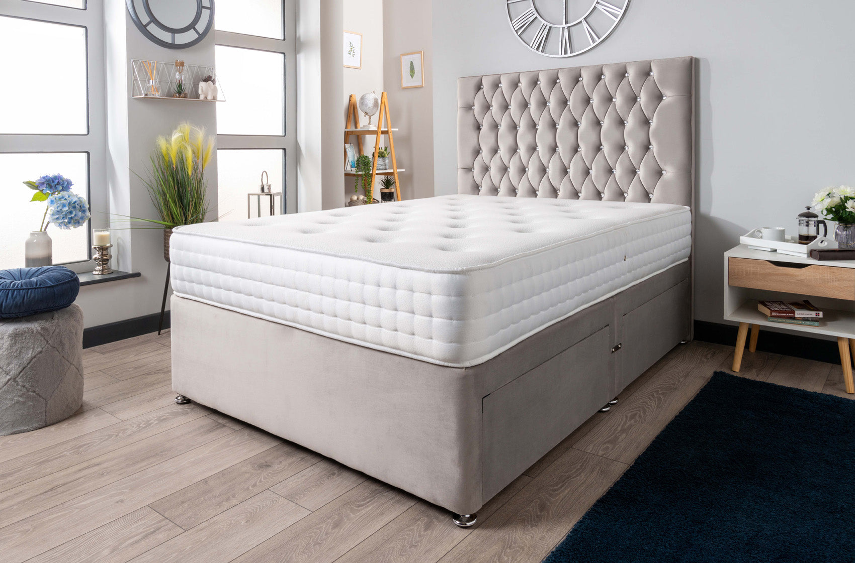 The Rhone Diamante Divan Bed Set Plush