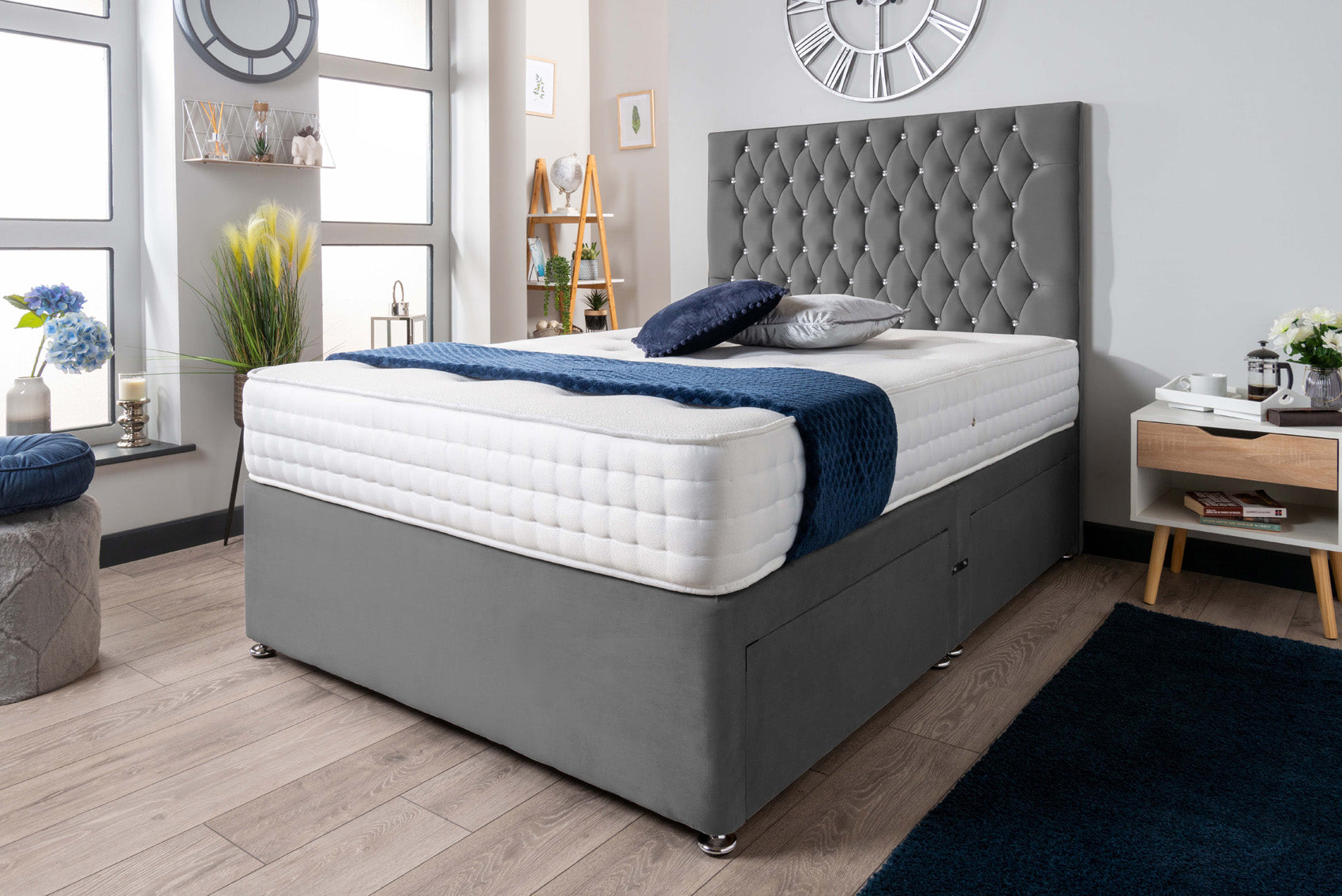 The Rhone Diamante Divan Bed Set Plush
