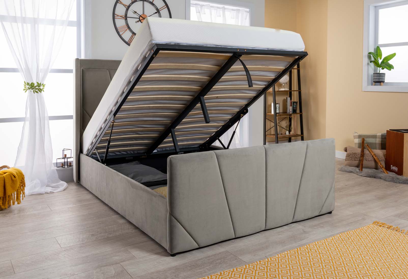 Astoria Velvet Ottoman Storage Bed