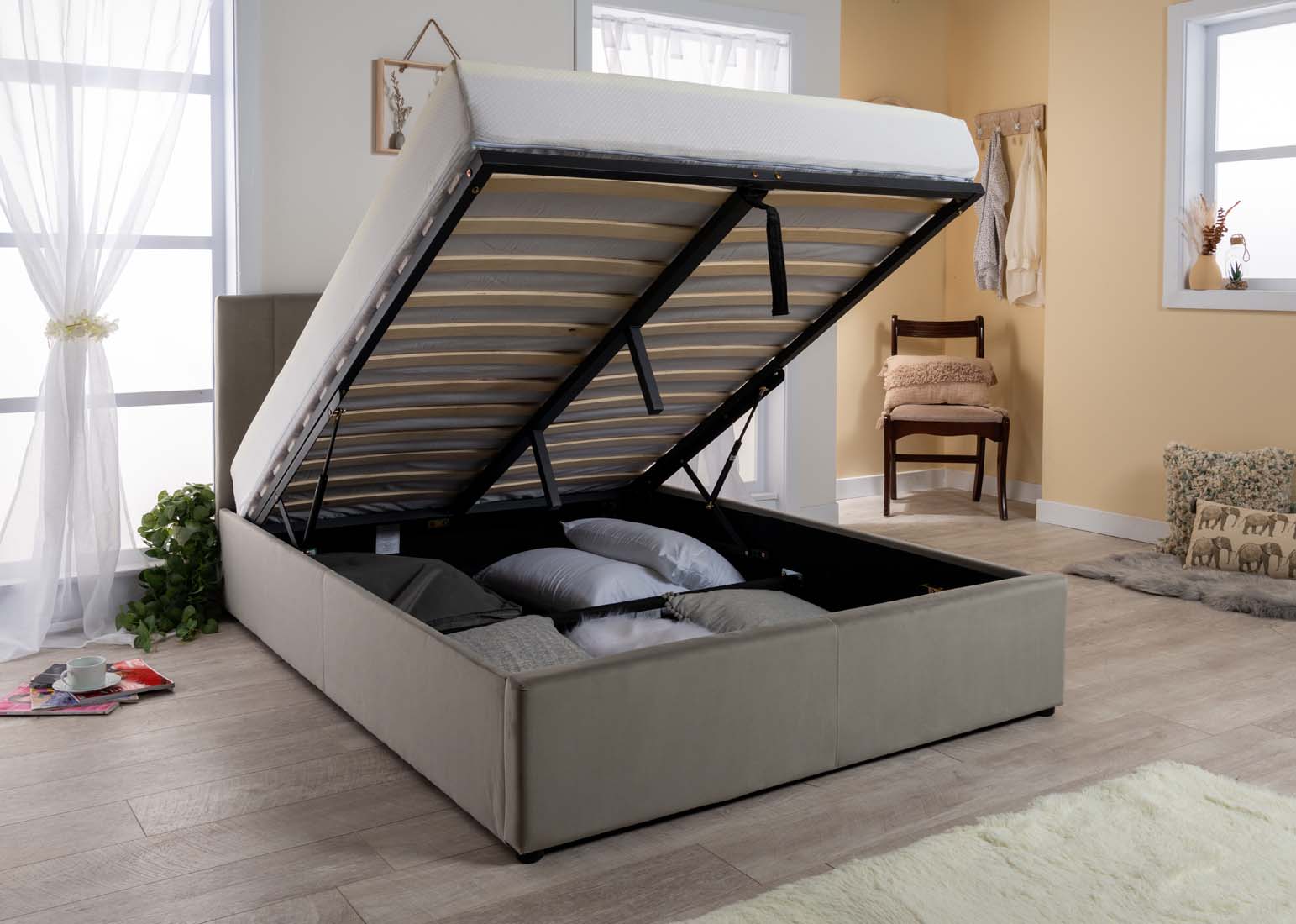 Florence Velvet Ottoman Storage Bed