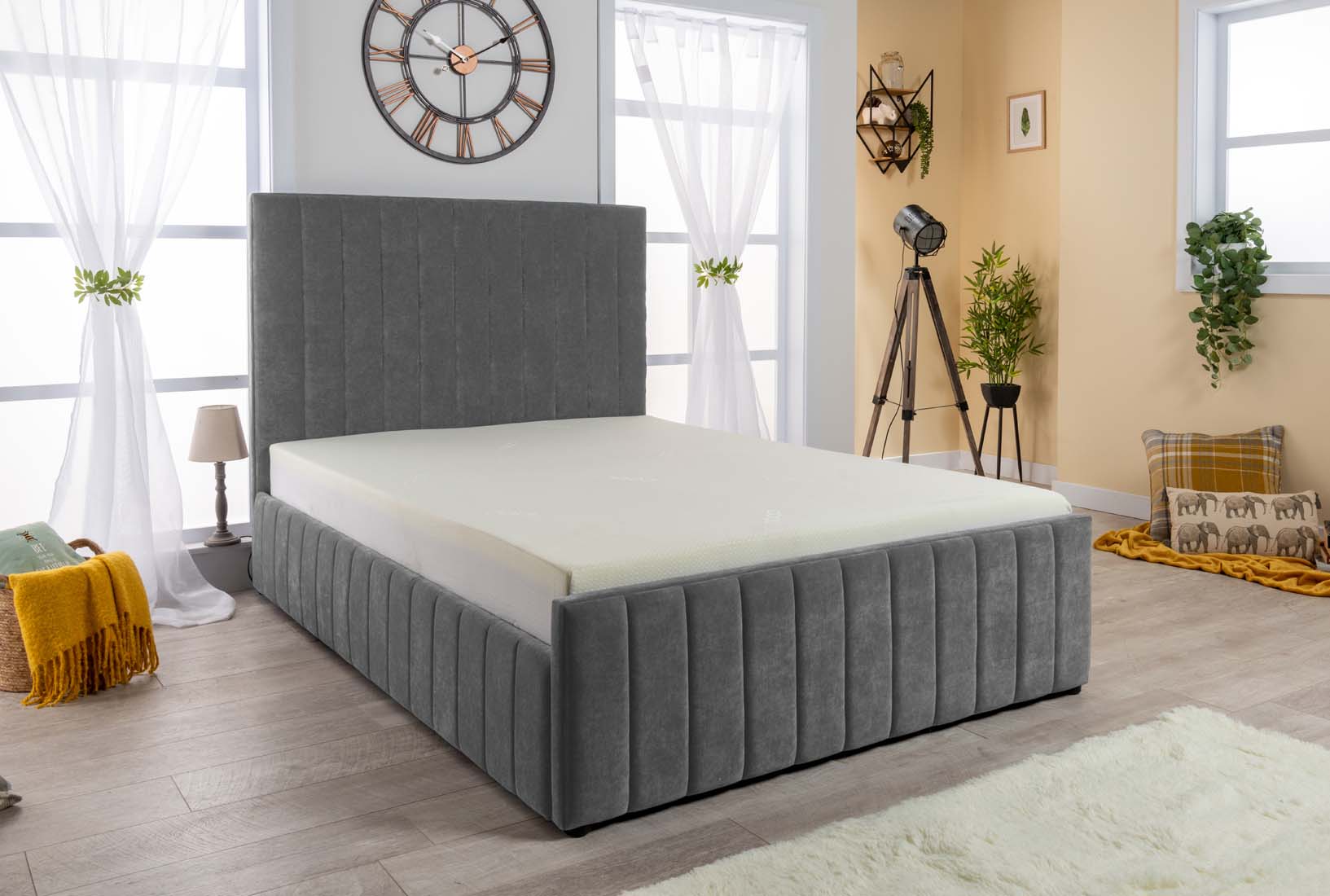 Grand Winchester Velvet Ottoman Storage Bed