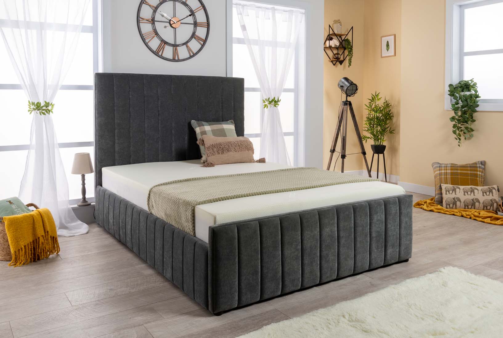 Grand Winchester Velvet Ottoman Storage Bed