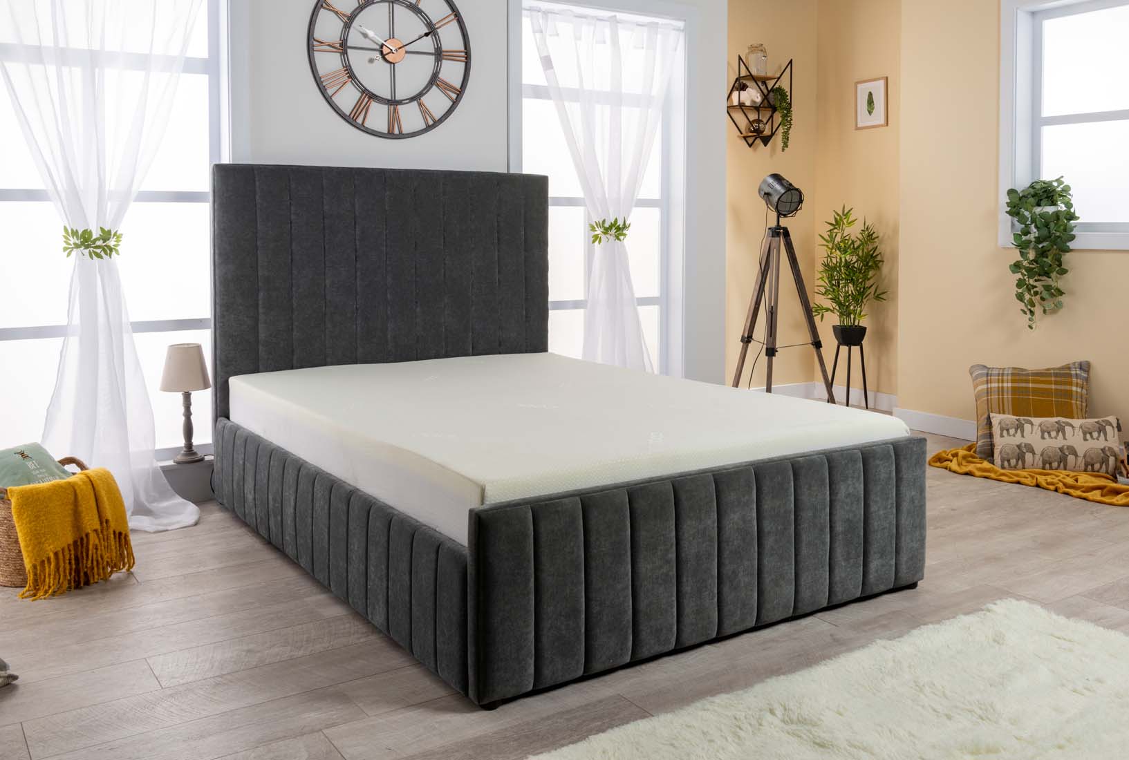 Grand Winchester Velvet Ottoman Storage Bed