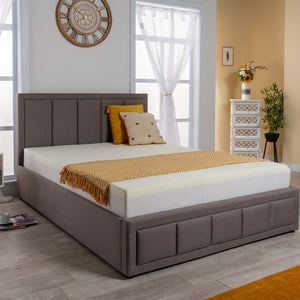 Grayson Grey Fabric Ottoman Storage Bed