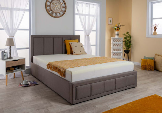 Grayson Grey Fabric Ottoman Storage Bed