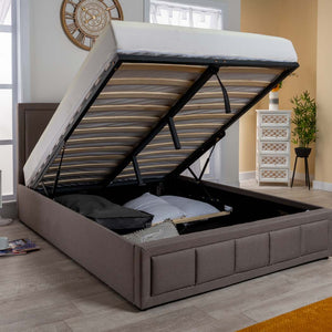 Grayson Grey Fabric Ottoman Storage Bed