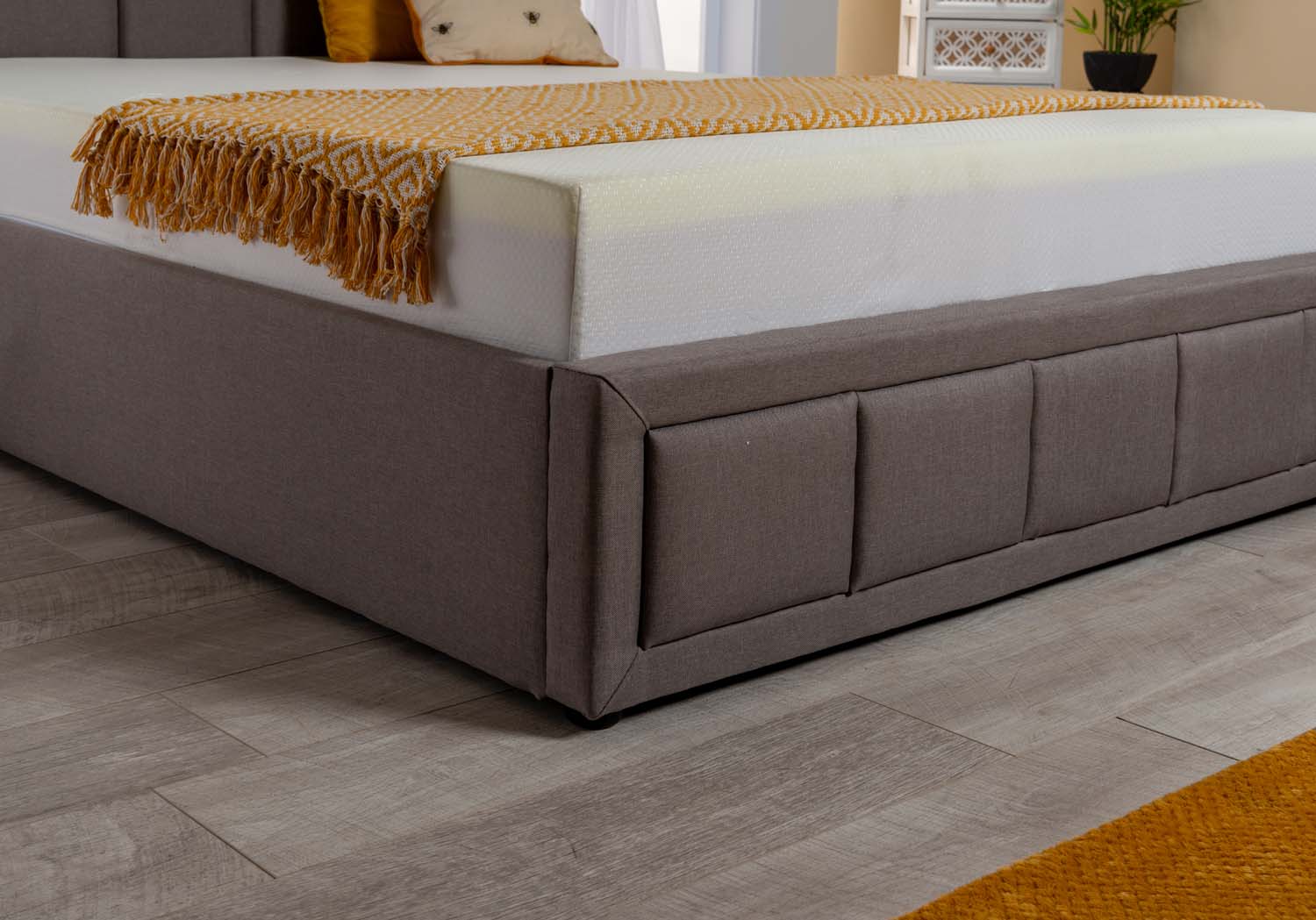 Grayson Grey Fabric Ottoman Storage Bed