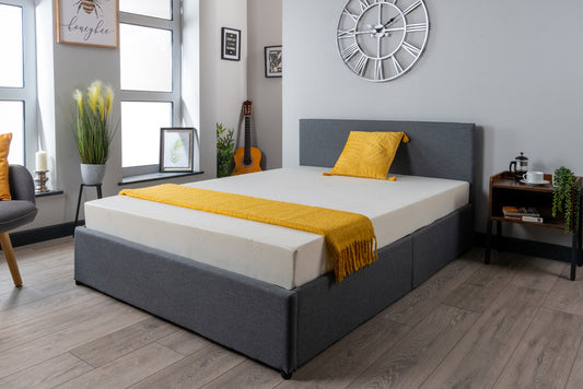 Havana Grey Fabric Ottoman Storage Bed