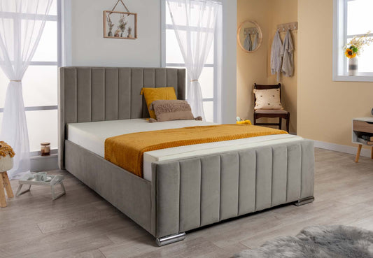 Nevis Velvet Ottoman Non Storage Bed