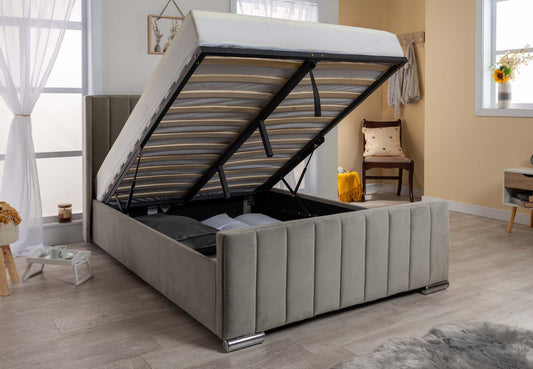 Nevis Velvet Ottoman Non Storage Bed