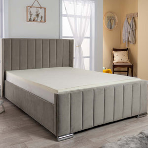 Nevis Velvet Ottoman Storage Gas Lift Bed