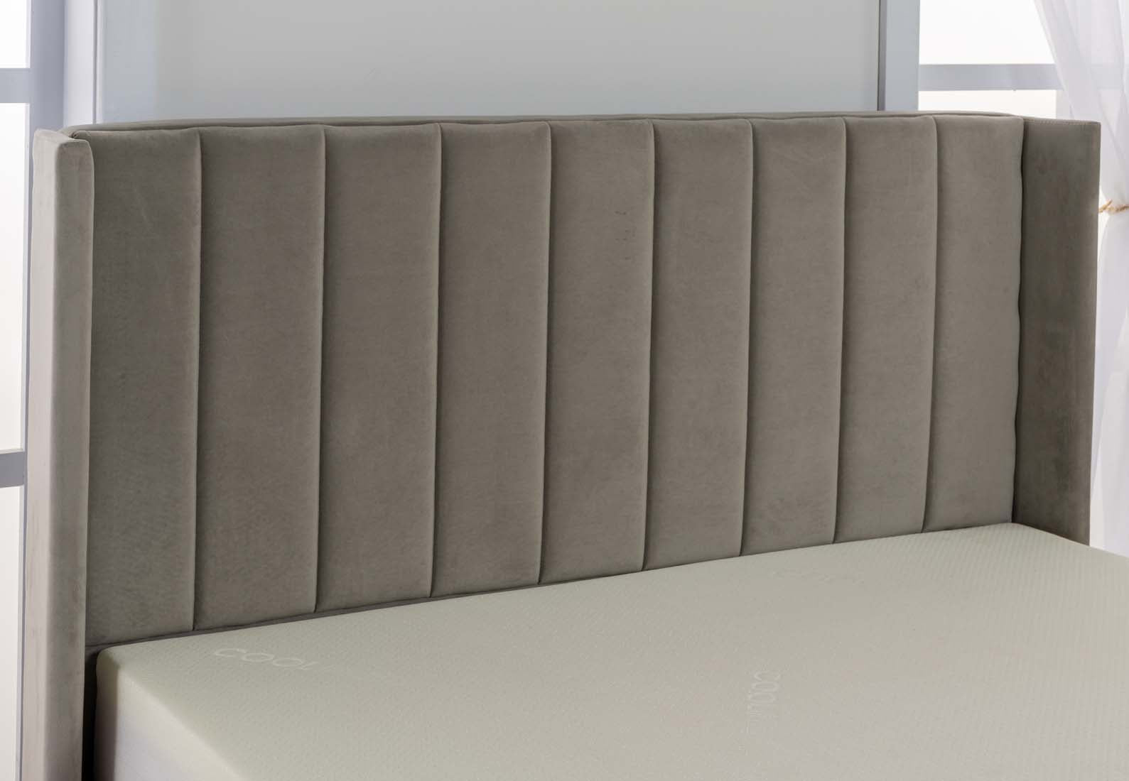 Nevis Velvet Ottoman Storage Gas Lift Bed