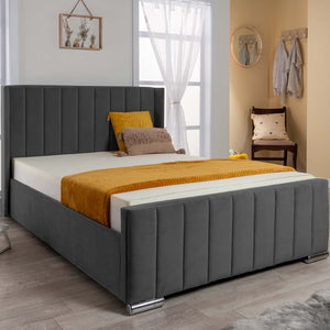 Nevis Velvet Ottoman Storage Gas Lift Bed
