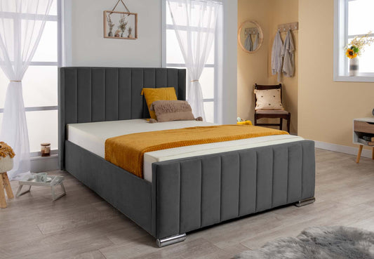 Nevis Velvet Ottoman Storage Gas Lift Bed