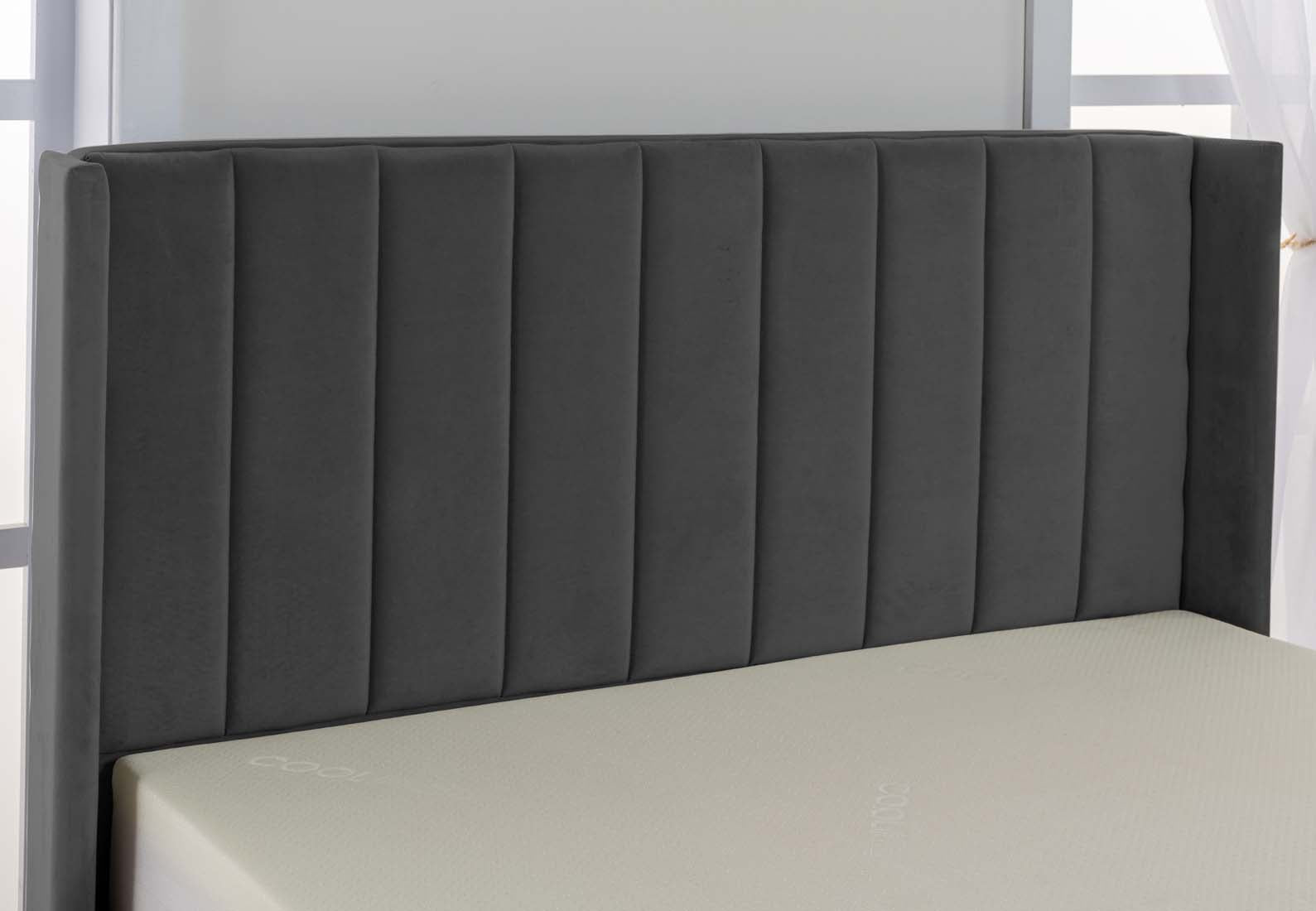 Nevis Velvet Ottoman Storage Gas Lift Bed