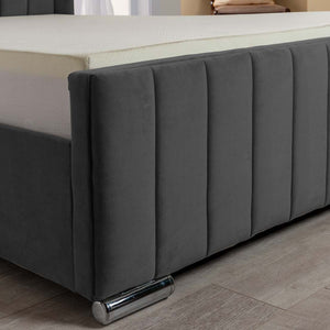 Nevis Velvet Ottoman Storage Gas Lift Bed