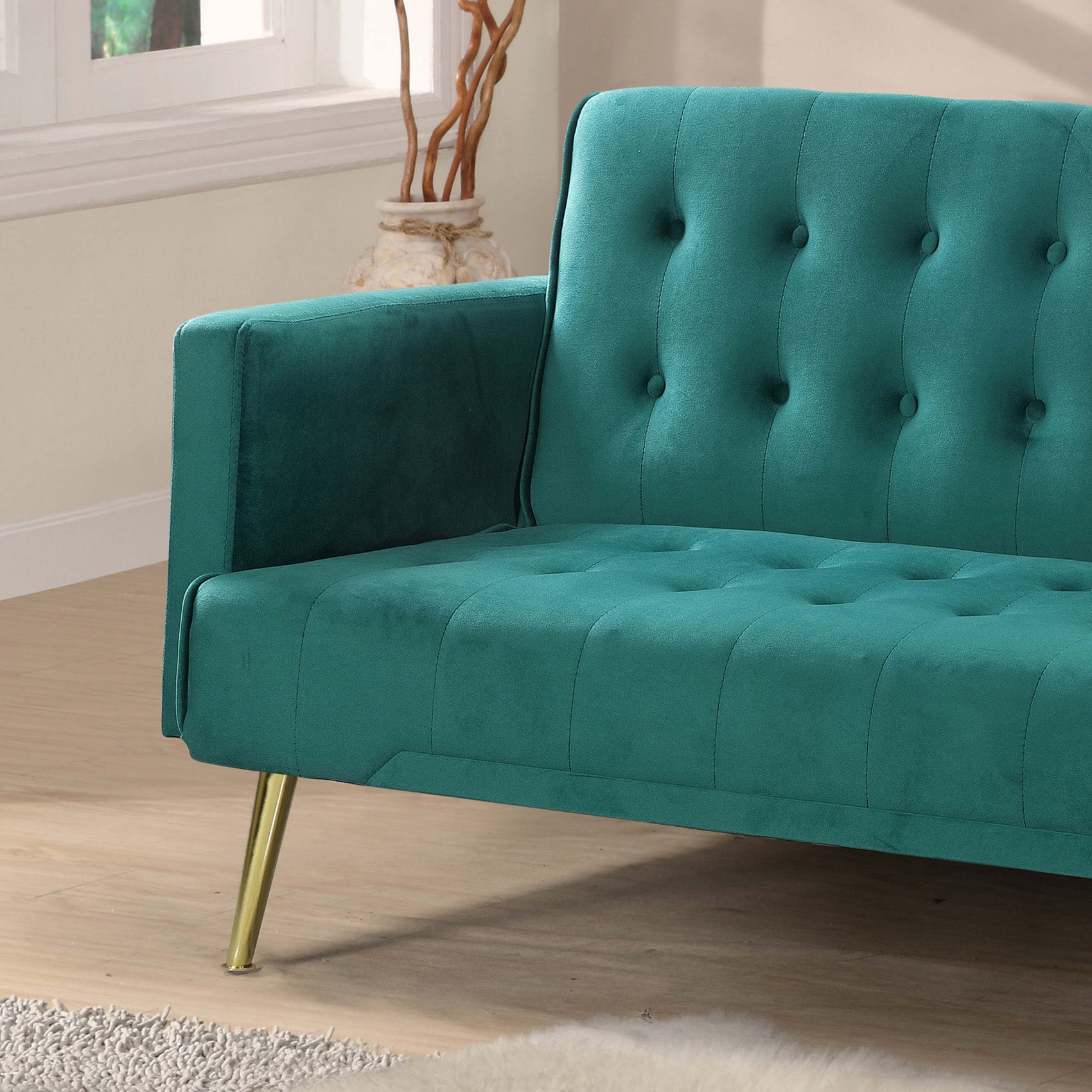 Nour Velvet Upholstered 3 Seater Sofa Bed